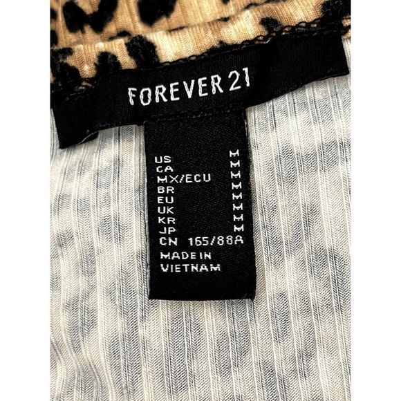 Women's Forever 21 Leopard Print Long Sleeve Shirt Medium - Picture 4 of 5